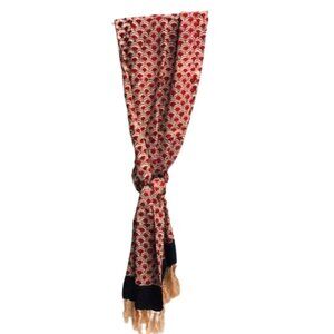 Art Studio Red Semi Circle Fringe  Fashion Scarf / One Size